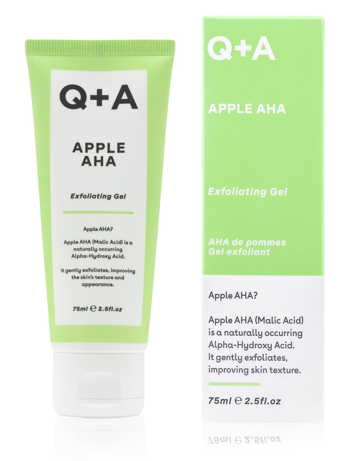 Q+A Apple AHA Exfoliating Gel, naturally occurring Malic and Lactic Acid alongside Apple Fruit Extracts and Glycolic Acid for smoother, brighter skin (2.5 Fl.Oz)