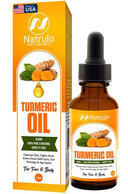 Turmeric Serum for Face &amp; Body - All Natural Turmeric Skin Brightening Oil for Dark Spots - Cleanses Skin, Fights Acne, Evens Tone, Heals Scars - Pure Handcrafted Turmeric Oil Skincare Made in the USA