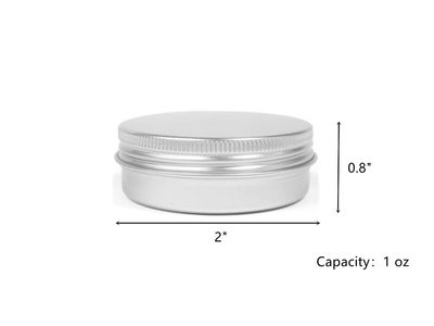 Round Silver Aluminum Metal Tin Storage Jar Containers with Secure Screw Top Lids for Cosmetic, Lip Balm,Salves, Candles,Skin Care and tea, (Silver-12pcs)