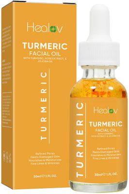 Turmeric Oil for Face &amp; Body - All Natural Turmeric Skin Brightening Oil for Dark Spots - Turmeric Facial Repair Serum Cleanses Skin, Fights Acne, Evens Tone, Heals Scars - Turmeric Serum for All Skin