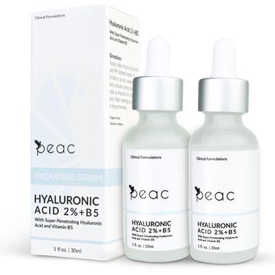 Hyaluronic Acid 2% + B5 Serum 60ml/2oz - USA Made - All Skin Types - Hyaluronic Acid Serum for Face - Hydrating, Plumping &amp; Lightweight - Fragrance Free Skincare - Moisturizing Face Serum for Women