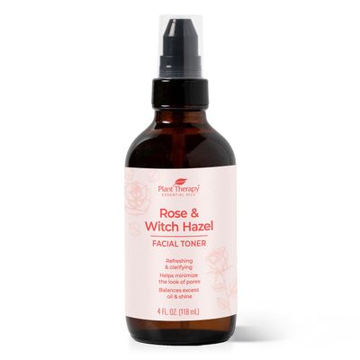 Plant Therapy Rose &amp; Witch Hazel Facial Toner 4 oz Helps Minimize The Look of Pores, Balances Excess Oil &amp; Shine, Hydrating &amp; Soothing