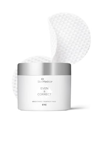 SkinMedica Even &amp; Correct Brightening Treatment Pads For Face Exfoliating, 10% Glycolic Acid Pads That Are Retinol-Free, Alcohol-Free and Hydroquinone-Free, 60 Ct