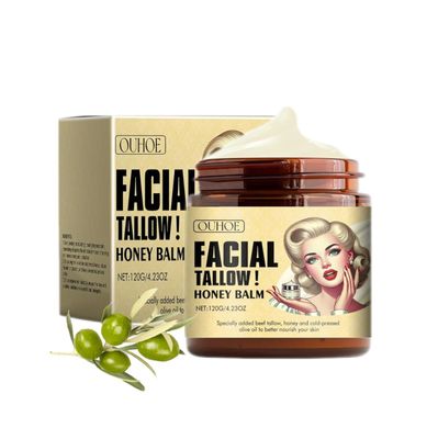 Whipped Beef Tallow and Honey Balm,Beef Tallow Moisturizer,Tallow and Honey Balm for Face,All-Natural Moisturizer Hydrates and Nourishes the Skin