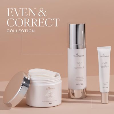 SkinMedica Even & Correct Brightening Treatment Pads For Face Exfoliating, 10% Glycolic Acid Pads That Are Retinol-Free, Alcohol-Free and Hydroquinone-Free, 60 Ct