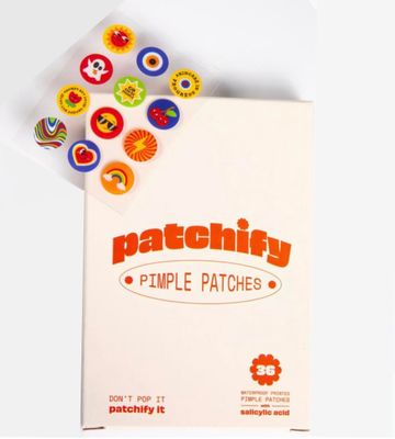 PATCHIFY: Waterproof Hyrdocolloid Printed Pimple Patches with Salicylic Acid, for covering zits and blemishes (36 Count), Large