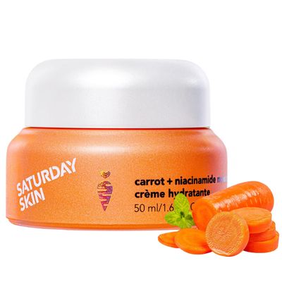 Saturday Skin Face Moisturizing Cream with Carrot, Niacinamide, Ceramides &amp; Centella Asiatica, Peptide, Paraben-Free, Sulfates-Free, Fragrance-Free, Anti Wrinkle Facial Cream(1.61 Ounce)