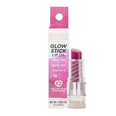 Pacifica Lipstick Oil - Glow Stick Lip Tint Oil - Hydrating Tinted Oil Balm with Vitamin E for Moisturized Lips, Sheer Tint &amp; Natural Gloss, Vegan &amp; Cruelty-Free, 0.14 oz (Sunrise)
