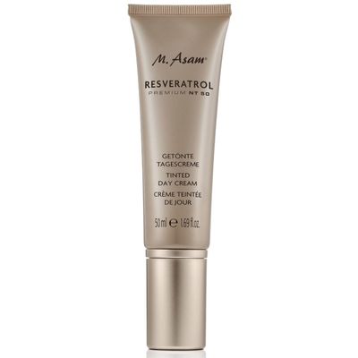 M. Asam RESVERATROL PREMIUM NT50 Tinted Day Cream (1.69 Fl Oz) - With Hyaluronic Acid, Anti-Aging Face Cream for Women, Lightweight Makeup &amp; Moisturiser Cream in One, Vegan Skin Care