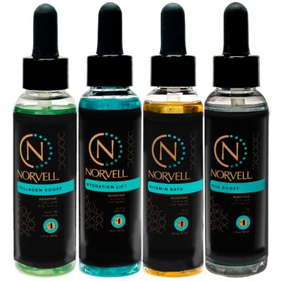 Norvell Pro Lab Kit - Professional Spray Tan Additives Kit, DHA Boost 2 oz., Hydration Lift 2 oz., Collagen Boost 2 oz., &amp; Vitamin Bath 2 oz.