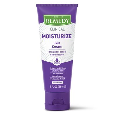 Medline Remedy Clinical Skin Cream, Nourishing Formula for Dry Skin, 2 oz., Pack of 24