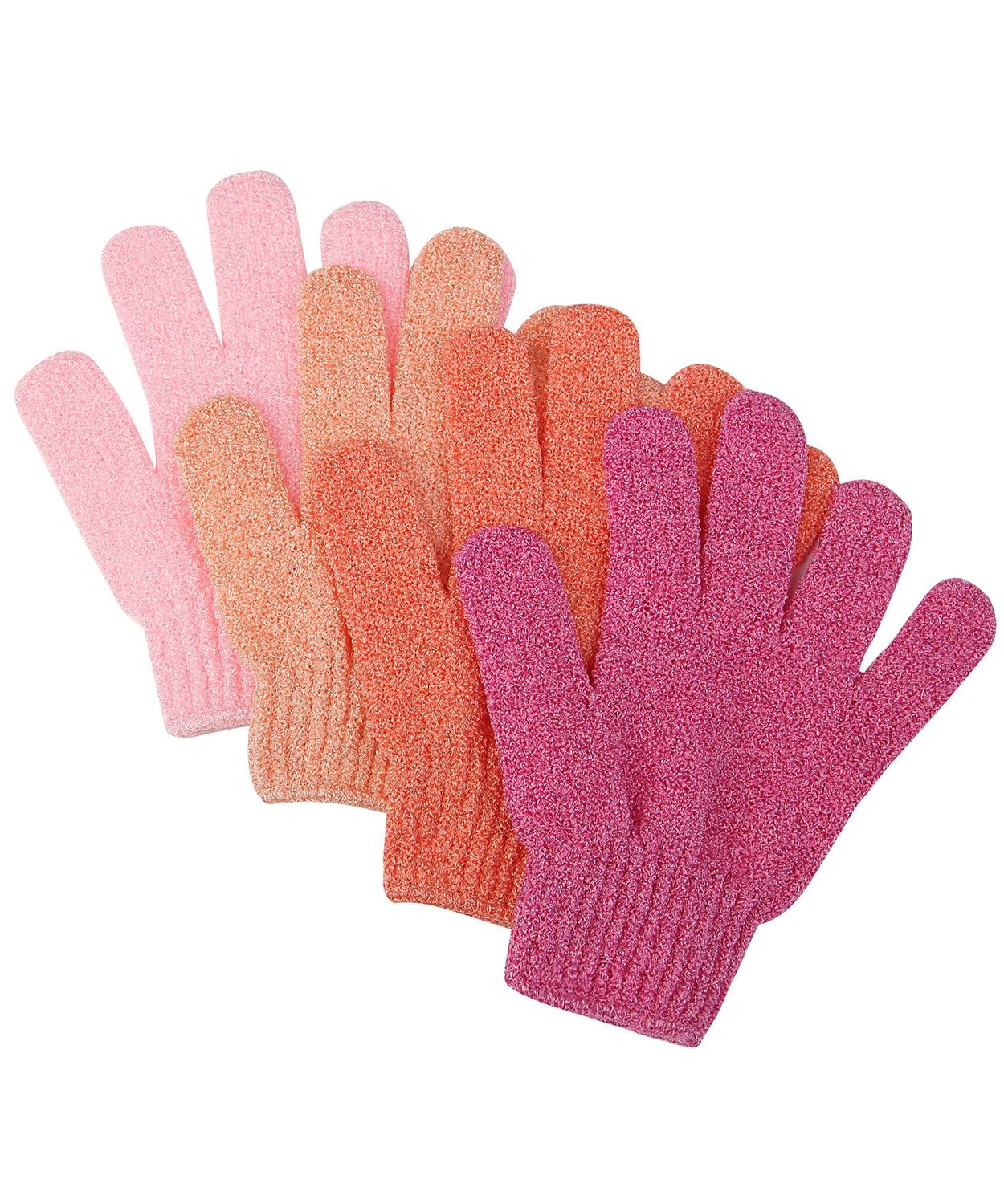 Slick- Exfoliating Gloves, 4 Pcs, Skin Exfoliator for Body, Shower Gloves, Scrub Gloves Exfoliating, Exfoliating Body Scrub Gloves, Loofah Glove, Exfoliation Mitt, Bath Gloves