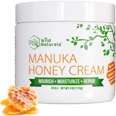 Manuka Honey Cream Moisturizer for Dry Skin - Eczema Honey Cream Face Moisturizer for Sensitive Skin - Soothing &amp; Redness Relief Face Cream for Dry Skin - Face, Hand &amp; Body Moisturizer for Women &amp; Men