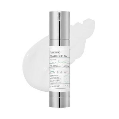 VT COSMETICS CICA Reedle Shot 100, Daily Night Exosome, Microneedling Serum, Centella Asiatica, Hyaluronic Acid, Exfoliation, Soft Skin, Regeneration, Glass Skin, Korean Skin Booster 1.69Fl Oz (50ml)