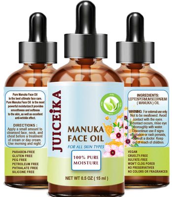 Juiceika MANUKA OIL Australian 100% Pure. Face Moisturizer Anti-Aging Face Oil for Face, Skin, Hair, Lip and Nail Care 0.5 Fl.Oz. - 15 ml