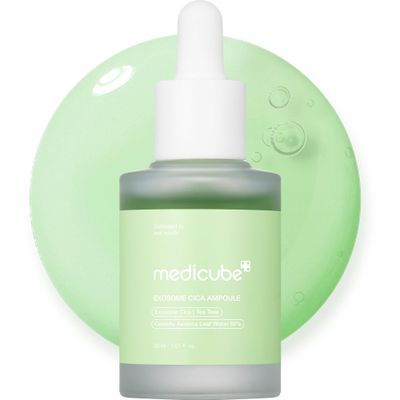 Medicube Exosome Cica Tea Tree Ampoule for Sensitive Skin with Centella Asiatica help reduce redness and breakouts. Low-irritating, Moisturizing &amp; Soothing Serum | Korean Skincare | 30ml