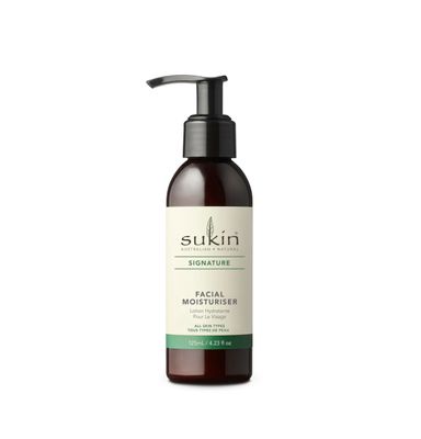 Sukin Facial Moisturizer Pump, Hydrating Face Cream with Wheat Germ and Vitamin E to Deeply Nourish, Soften and Improve Skin Texture, 4.23 Fl Oz