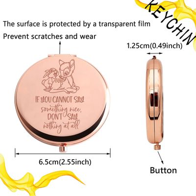 KEYCHIN Bambi and Thumper Pocket Mirror Deer Bambi Fans Gifts If You Can't Say Something Nice Bambi Compact Makeup Mirror (If You Can't-S)