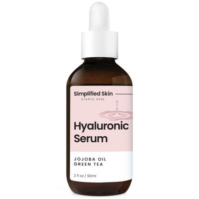 Hyaluronic Acid Serum for Face - Hydrating Serum with Jojoba Oil, Green Tea &amp; Vitamin C - Deeply Moisturizing Hyaluronic Serum for Smooth, Plumping &amp; Youthful Skin - Anti Aging Face Serum - 2 Fl Oz