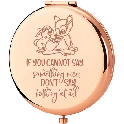 KEYCHIN Bambi and Thumper Pocket Mirror Deer Bambi Fans Gifts If You Can&#39;t Say Something Nice Bambi Compact Makeup Mirror (If You Can&#39;t-S)