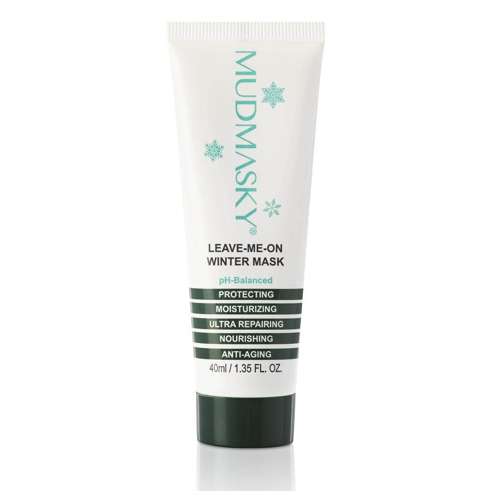 MUDMASKY Leave-Me-On Winter Mask - Face Moisturizer for Dry Skin, Hydrates, Nourishes &amp; Protects - Lavender Scent - 1.35 FL. OZ - Winter Skincare &amp; Intense Repair - Cold Weather Protection