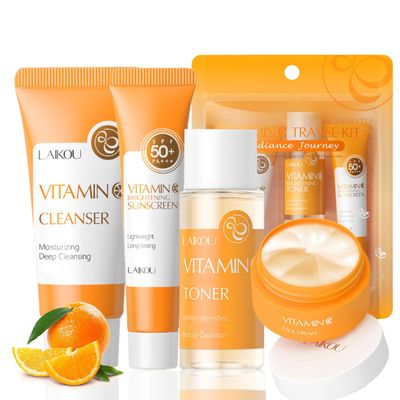 Skincare Kits Vitamin C Teen Girls Gifts - Skin Care Set - Skincare for Teens 10-12 Hydrating - Gift Set for Women with Cleanser, Sunscreen, Toner, Cream -4Pcs Travel Size Women Gifts Christmas Gifts