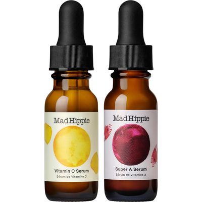 Mad Hippie Travel-Size Skin Care Set - Skin-Brightening Vitamin C Face Serum + Skin-Firming Super A Retinol Serum, Day &amp; Night Dual Pack, 0.5 Fl Oz Ea (2 Piece Set)