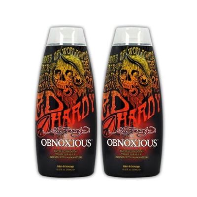 Lot 2 Ed Hardy Obnoxious Indoor Tanning Lotion Accelerator Bronzer Dark Tan Bed