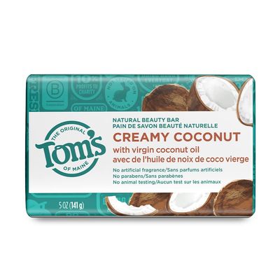 Tom&#39;s of Maine Natural Beauty Bar Soap, Creamy Coconut With Virgin Coconut Oil, 5 oz.