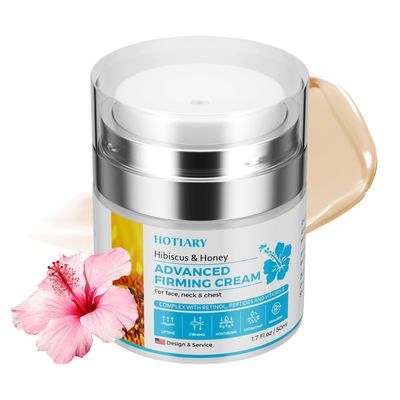 Hibiscus and Honey Firming Cream, Neck Creams for Tightening and Firming, Anti-Wrinkle Cream for Face, Moisturizing &amp; Hydrating with Collagen Retinol Peptide, 1.7 Fl.oz, Christmas Gift for Her