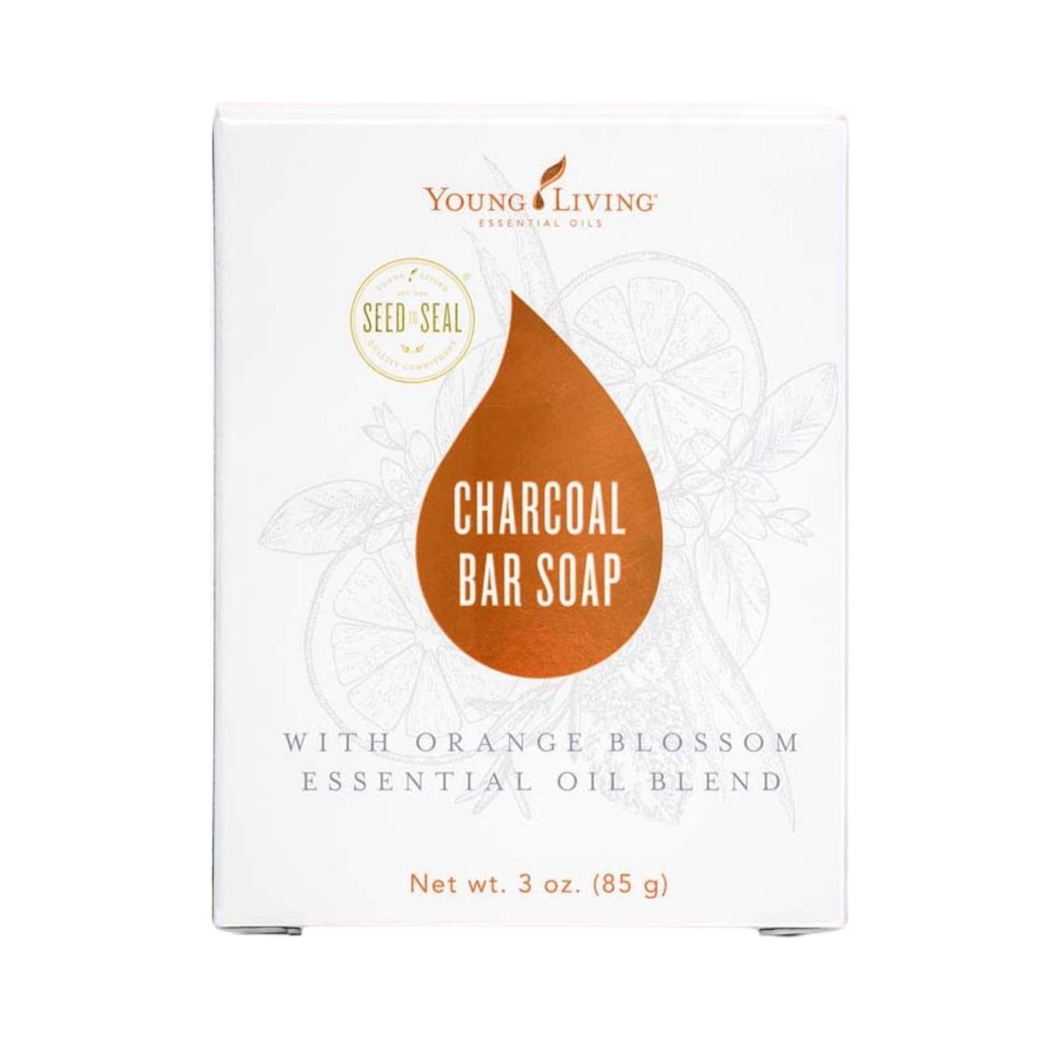 Young Living Charcoal Bar Soap - 3 oz - Ideal for Acne-Prone and Oily Skin, Promotes Clear Complexion - Natural Moisturizing Cleanser with Orange Blossom Essential Oil for Face and Body