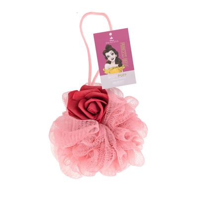 Mad Beauty Disney Princess Beauty &amp; The Beast Belle Body Puff Loofah Sponge | Novelty Beauty, Cosmetic, and Skincare Gifts for Women, Adults, and Kids