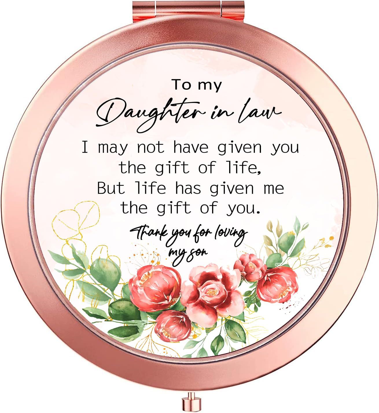 Kasuwow Daughter in Law Gifts Compact Mirror from Mother, for Daughter in Law, Daughter in Law Birthday Gifts, Daughter-in-Law Gift, Wedding Gift for Daughter in Law Mirror