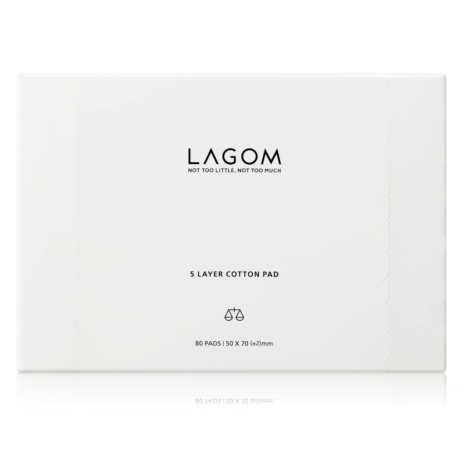 LAGOM 5 Layer Cotton Pad 100% Natural Hypoallergenic Separable Cleansing Puff Lint-Free Soft Facial Square Wipe Eye Cosmetic Toner Makeup Nail Polish Remover Sensitive Dry Oily Skin 2&quot;x2.75&quot; 80 Count
