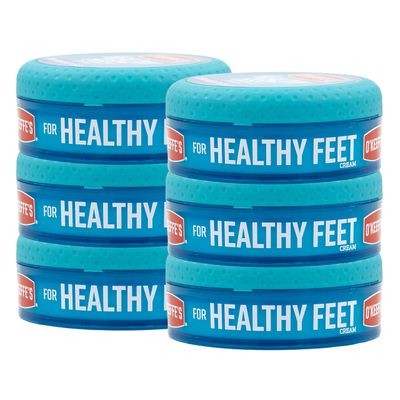 O&#39;Keeffe&#39;s for Healthy Feet Foot Cream; Guaranteed Relief for Extremely Dry; Cracked Feet; Instantly Boosts Moisture Levels; 3.2 Ounce Jar; (Pack of 6)