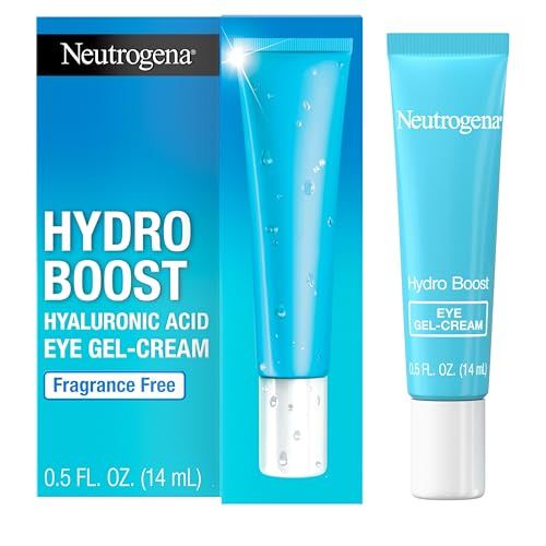 Neutrogena Hydro Boost Under Eye Cream, with Purified Hyaluronic Acid, Keeps Under Eye Area Looking Smooth &amp; Hydrated, Fragrance Free and Non-Comedogenic, 0.5 oz