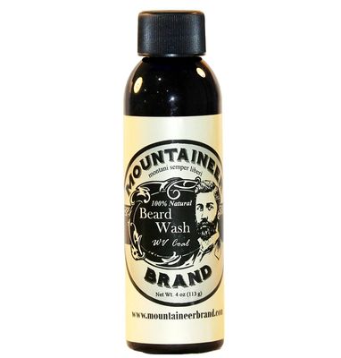 Mountaineer Brand Beard Wash For Men | 100% Natural Beard Shampoo | Thick Cleaning Softening Lather for Hair and Skin | Hydrate and Detangle | Grooming Treatment | WV Coal Scent 4oz