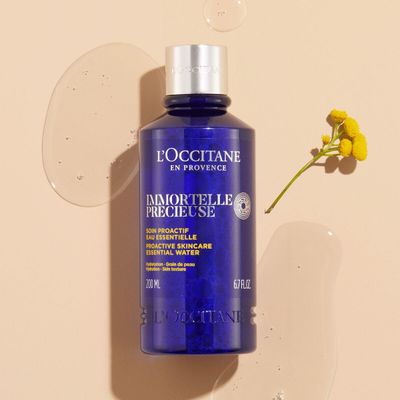 LOCCITANE Immortelle Precious Essential Water 6.7 Fl Oz: Tones, Refines Skin Texture, Plumps, With Hyaluronic Acid, 91% Said Pores Appeared Tighter*