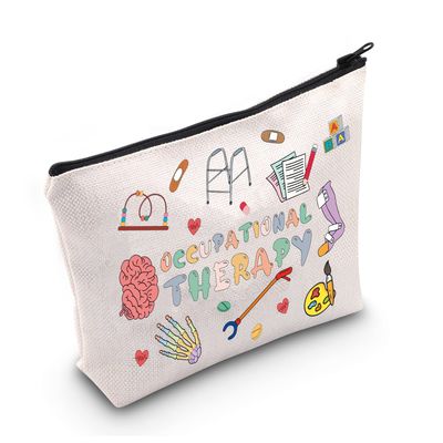 LEVLO Cute Occupational Therapy Makeup Bag Future OT Therapists Healthcare Gift for Women Girls BFF(OT)