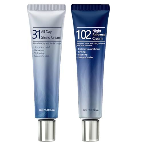 ZCMN 2 Pack All-day &amp; Night Cream for Face - 31 All Day Shield Cream &amp; 102 Night Renewal Cream -Intensive Skin Care All Day and Night Cream Moisturizing &amp; Hydrating