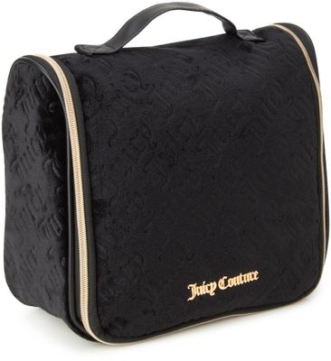 Juicy Couture Women&#39;s Cosmetics Bag - Hanging Travel Makeup and Toiletries Kit - Makeup Accessories Organizer Case with Hook, Size One Size, Black