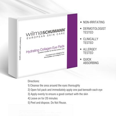 WILMA SCHUMANN Collagen Under Eye Patches, Dark Circle &amp; Wrinkles Under Eye Mask, Pack of 5