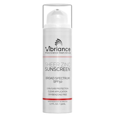 Vibriance Sheer Zinc Oxide Face Sunscreen, 1.7 fl oz - Broad Spectrum SPF 50 Tinted Moisturizer - Sensitive Skin Friendly