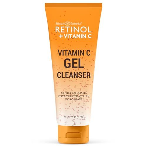 Retinol + Vitamin C Cleanser Face Wash, Brightens and Reduces Signs of Aging, Fine Lines and Uneven Texture, 4 Oz
