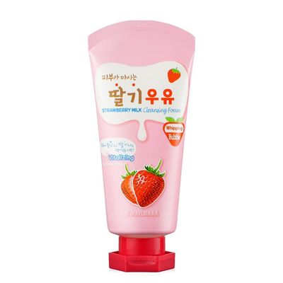 WELCOS KWAILNARA Milk Facial Cleansing Foam (120 ml / 4.06 Fl. oz) (Strawberry)