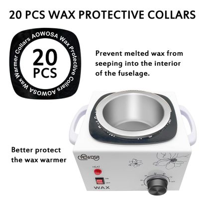 Single Electric Wax Warmer for Hair Removal, Large Paraffin Wax Pot with Adjustable Temperature Set, Facial Skin Body SPA Salon Equipment with 50 Wax Sticks &amp; 20 Collars