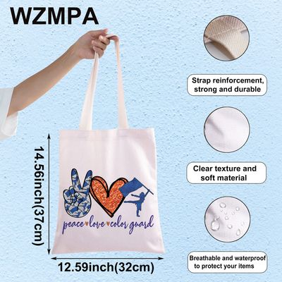 WZMPA Color Guard Cosmetic Makeup Bag Color Guard Inspired Gift Peace Love Color Guard Makeup Zipper Pouch Bag For Women Girls (Color Guard Tote)