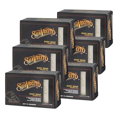 Suavecito Body &amp; Hand Soap Bars Moisturizing Masculine Whiskey Bar Fragrance 6 oz 3 Pack