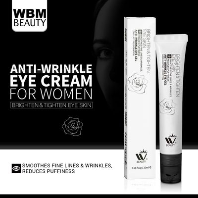 WBM Eye Cream with Metal Roller | Anti-Aging Eye Treatment for Dark Circles, Puffiness &amp; Wrinkles | Hyaluronic Acid, Retinol &amp; Niacinamide | Hydrating &amp; Cooling Under Eye Cream | 20ml
