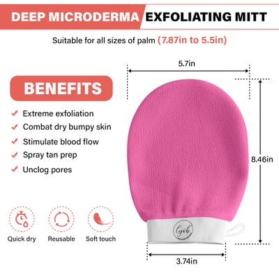 LYOB 5-in-1 Bath Exfoliation Set with 1-Silicone Body Scrubber, 1- Silicone Face Scrubber, and 3-Viscose Exfoliating Gloves for Skin Care, Back Scratcher, Body Scrub and Exfoliating Glove (Black Set)